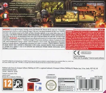 Heavy Fire - The Chosen Few 3D (Europe) (En,Fr,De,Es,It) box cover back